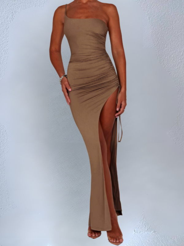 Gaia's Light Brown Maxi Dress