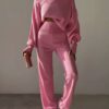 Set pink sweater one size / Σετ ροζ φόρμες one size